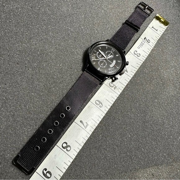 Economicxi mens quartz fashion watch black case strap and dial date just working - Picture 11 of 11